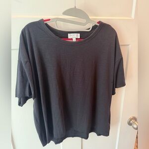 Sofia Jeans by Sofia Vergara Black Flutter Sleeve Crop Top Large Casual Everyday